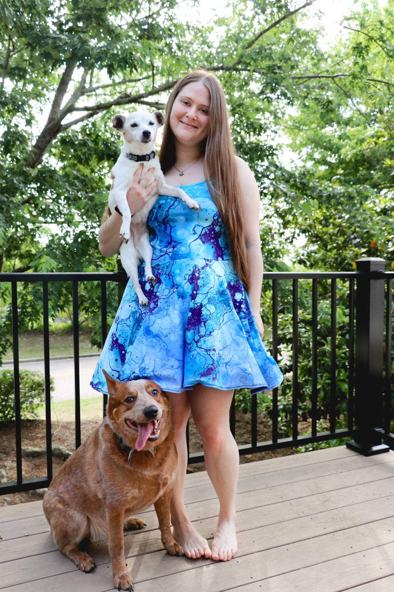 Ursula Blue Fashion Skater Dress Foxphire Ursula Blue Fashion Skater Dress Foxphire